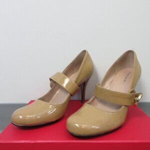 Tahari Joyce Women Mary Jane Pump High Heels 7 Tan Casual Retro Beige y2k 454